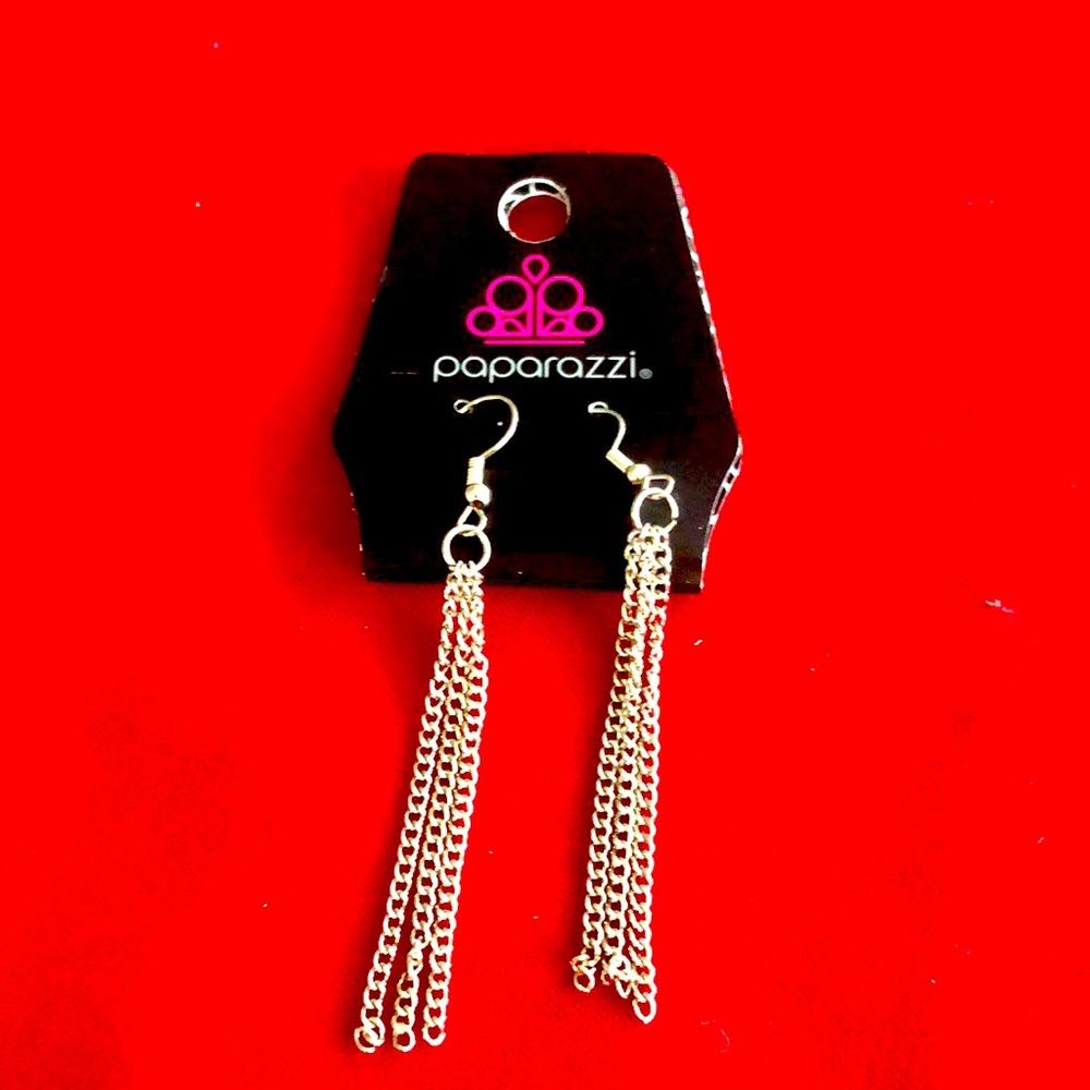 Triple chain dangle earrings